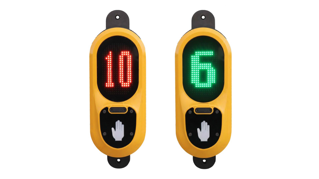 Accessible Vibrating Pedestrian Push Button With Graphic Display